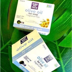 Kiss My Face Olive Oil Fragrance Free Bar Soap 6 Bars Total New In Box 2 Sets